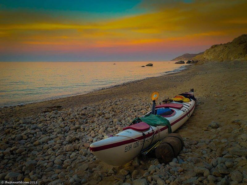 sea kayaking Baja Mexico kayak on shore