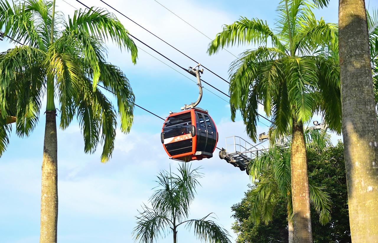 Starting Day 2 of your Singapore itinerary on the Sentosa Cable Car