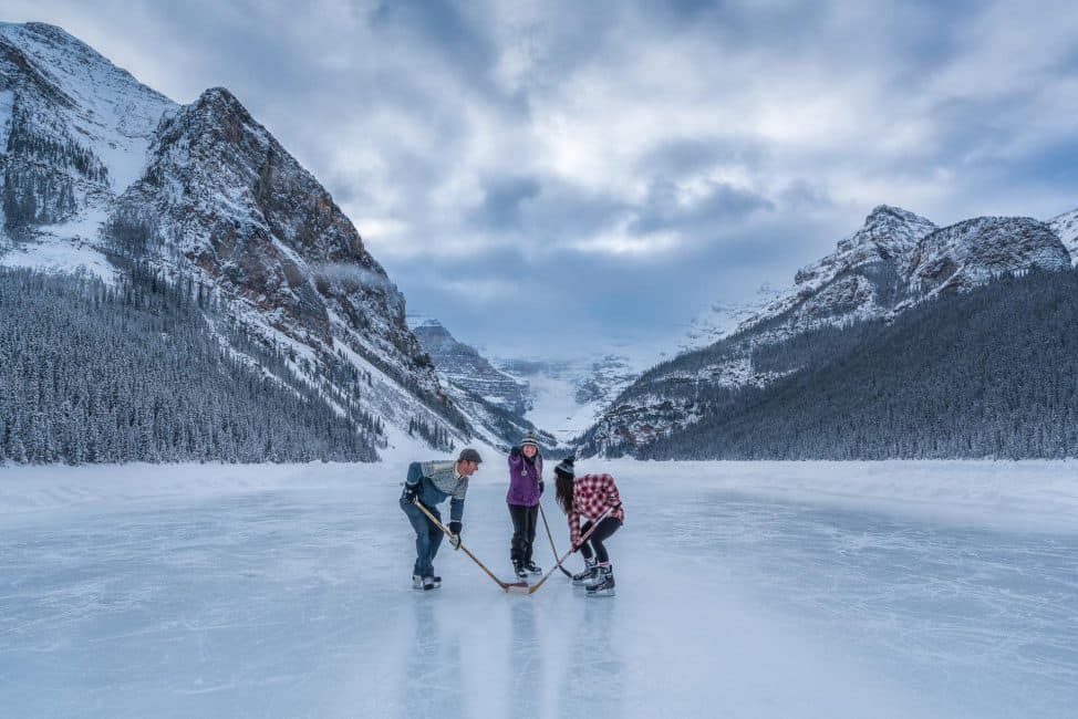 A Good Old Hockey Game: Skating on Lake Louise, the Most Beautiful Rink