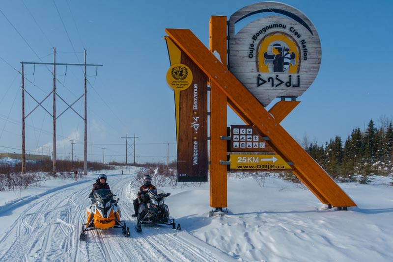 quebec snowmobile Chibougamau to Oujee-Bougoumou.