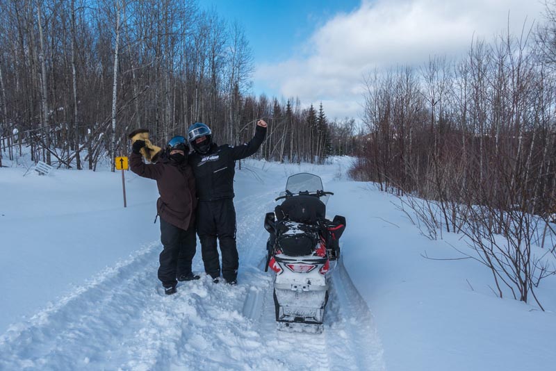 dave and deb snowmobiling quebec