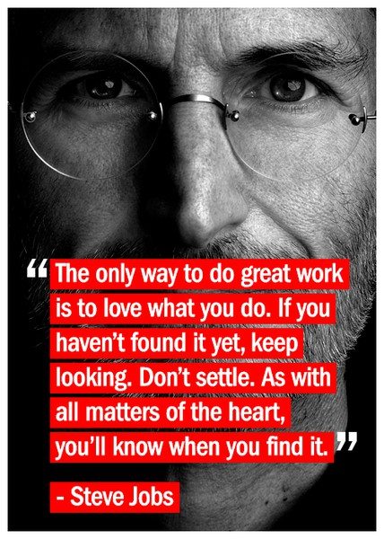 steve jobs quote do what you love, don't settle