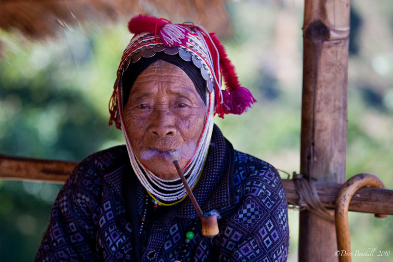 old woman on tea terrace