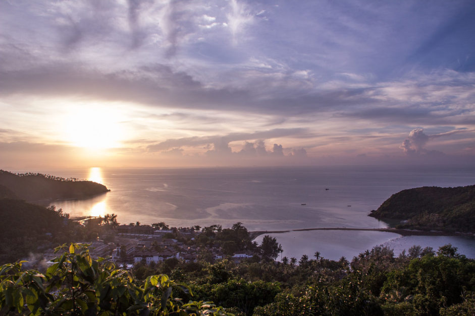 purple sky sunset thailand island