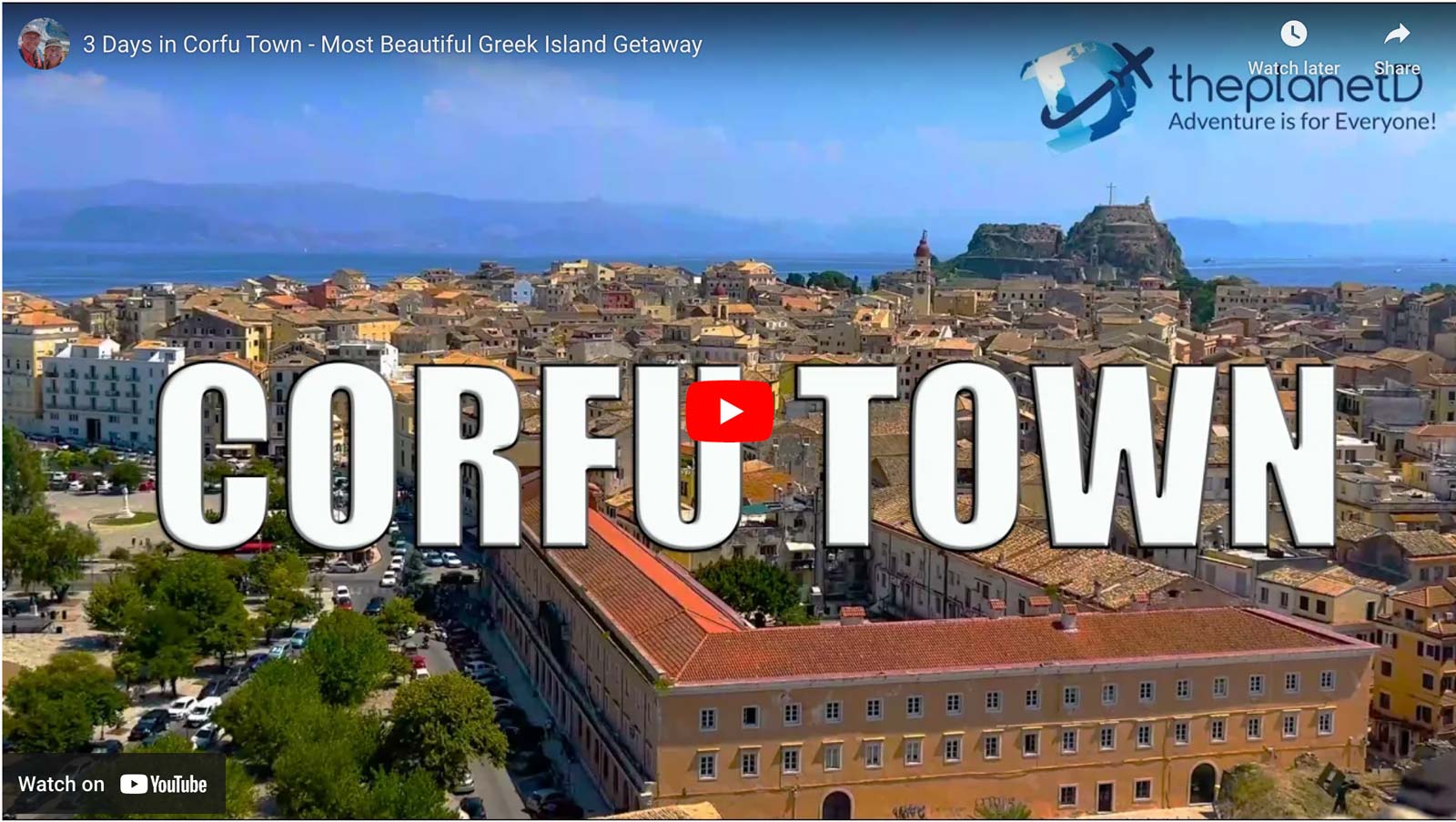 vídeo de coisas para fazer na cidade de Corfu