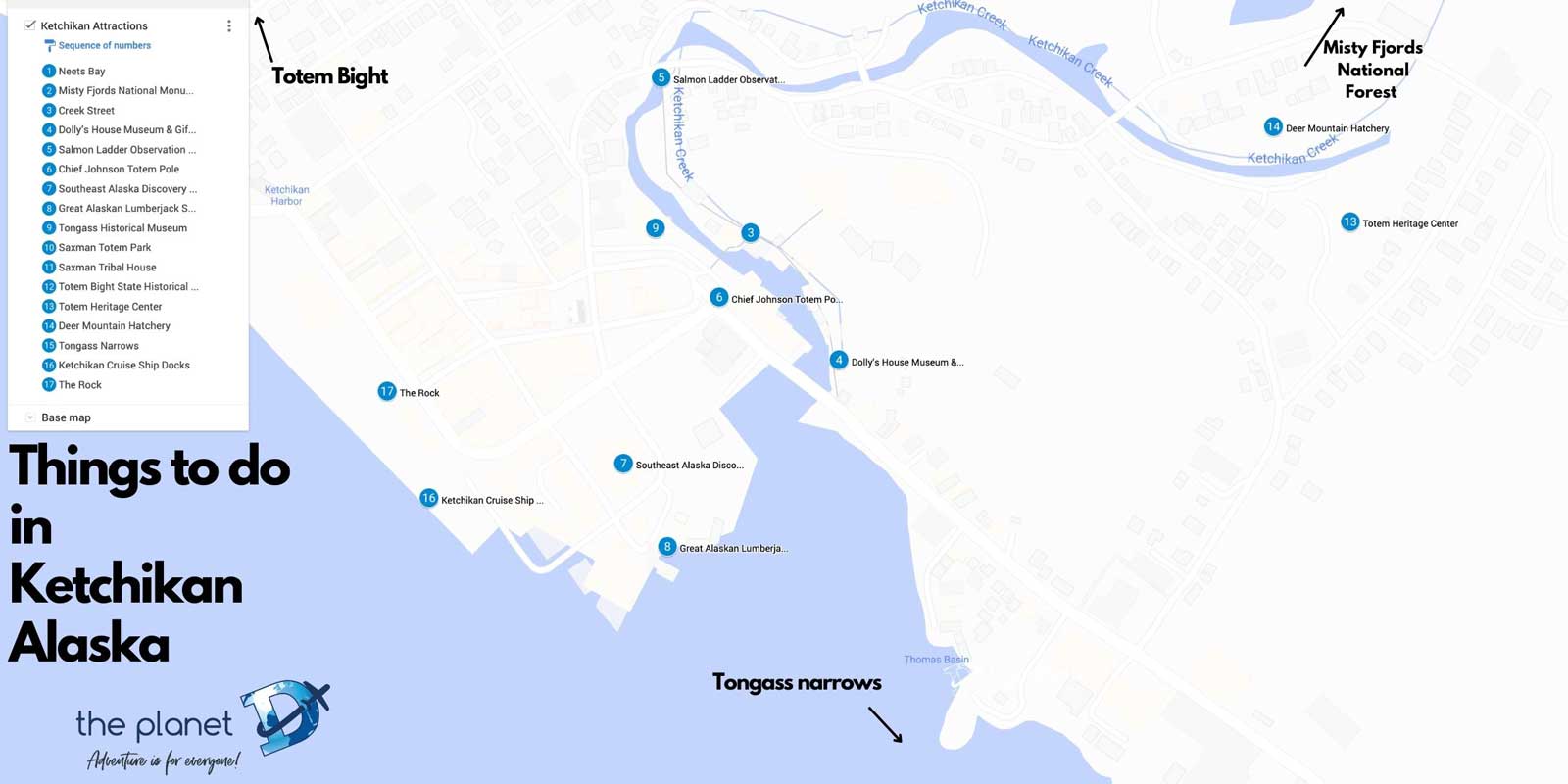 map of ketchikan attractions