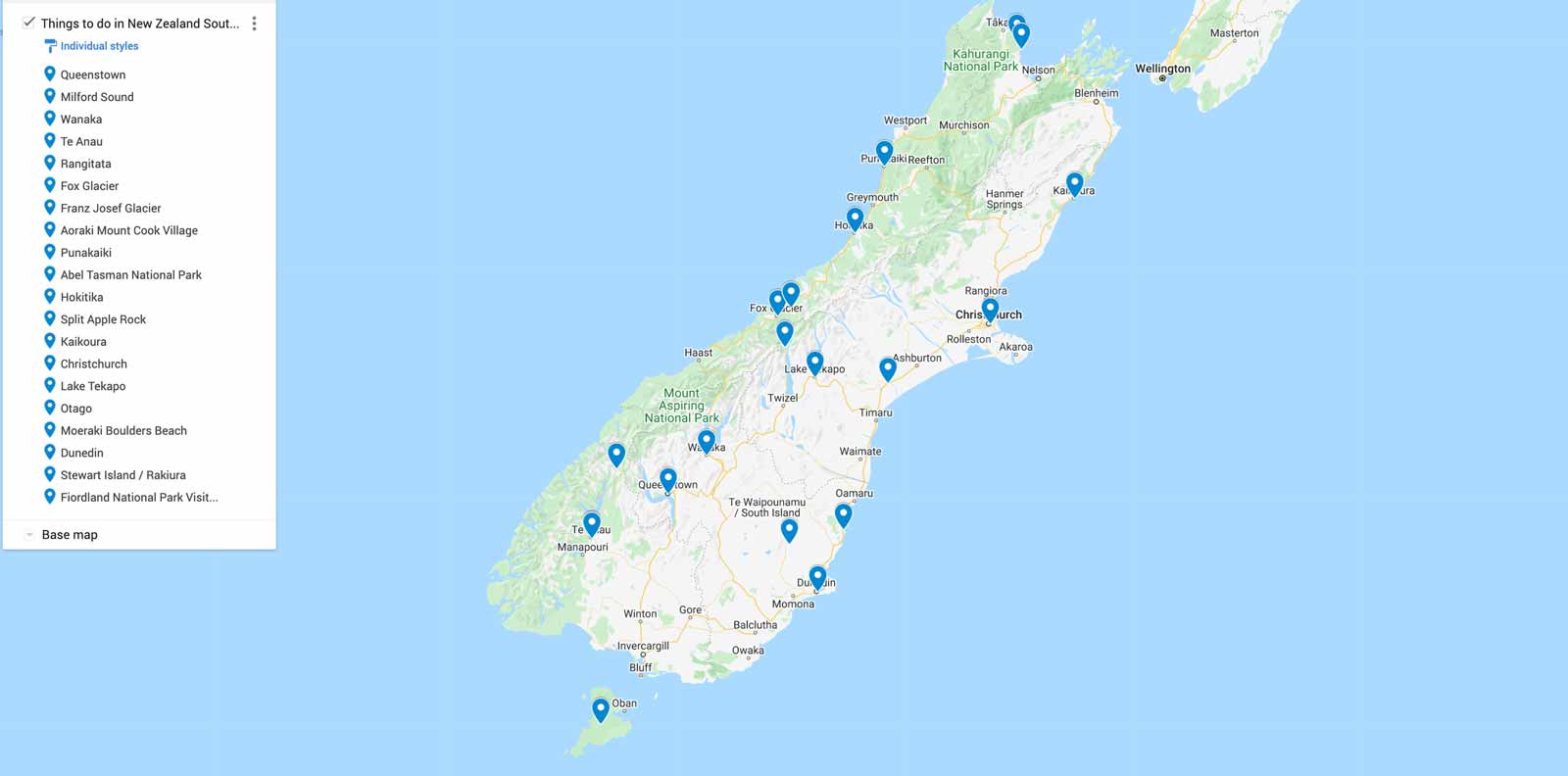 best things to do in new zealand map