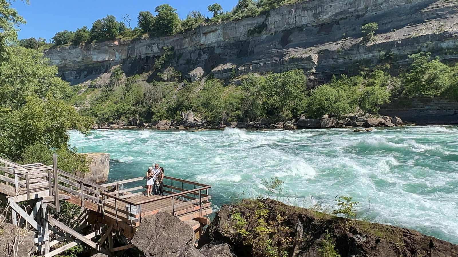 white water walk at Niagara Falls Gorge overlooking class 6 rapids