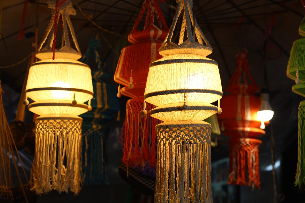 lanterns at night market thailand