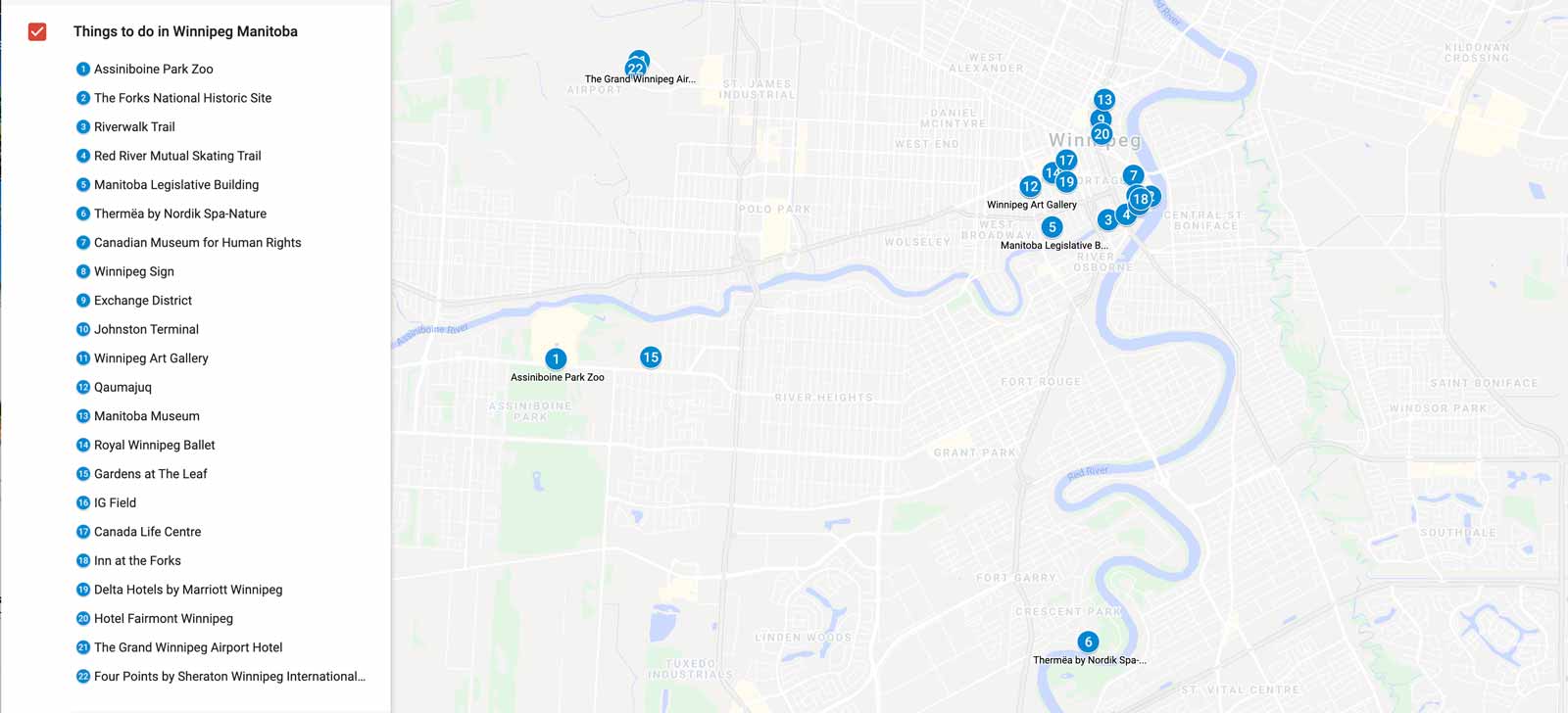 best things to do in winnipeg manitoba map