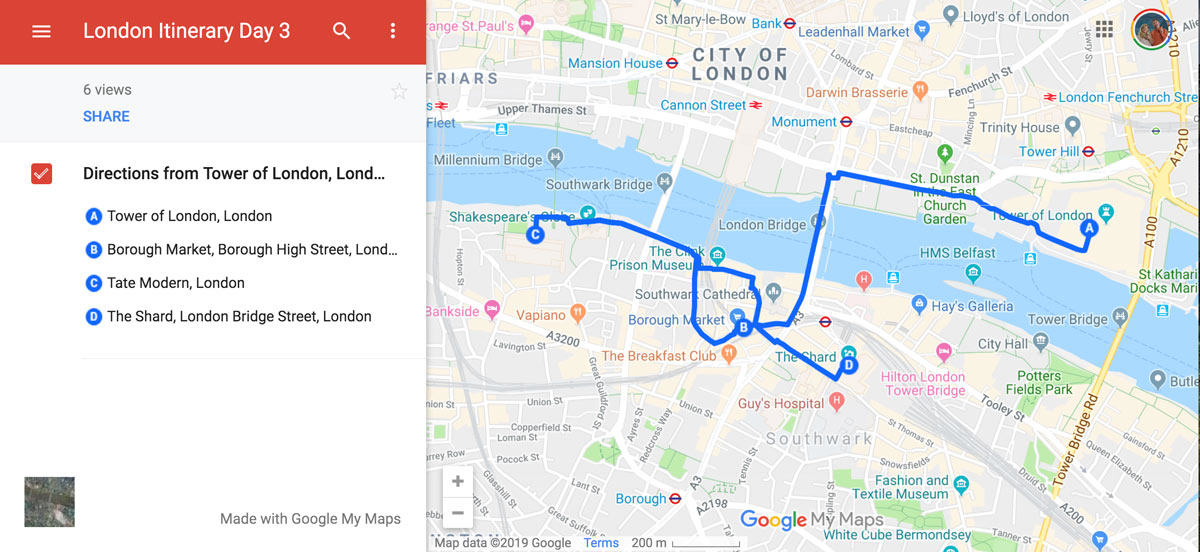 London itinerary 4 days