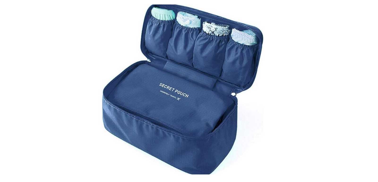 Portable Travel Storage Bag, Simple Organizer For Underwear, Multi Bag With  Compartments And Zipper