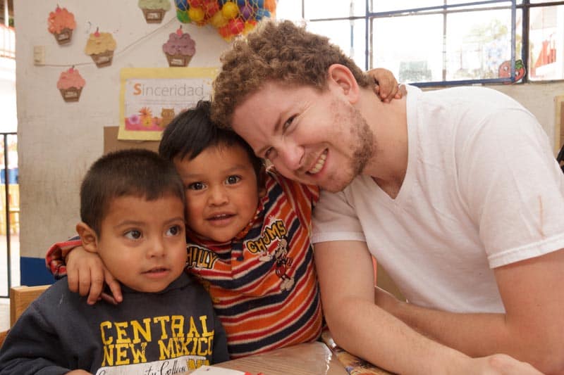 volunteer abroad students and teacher