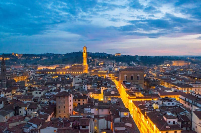 tuscany travel streets at night