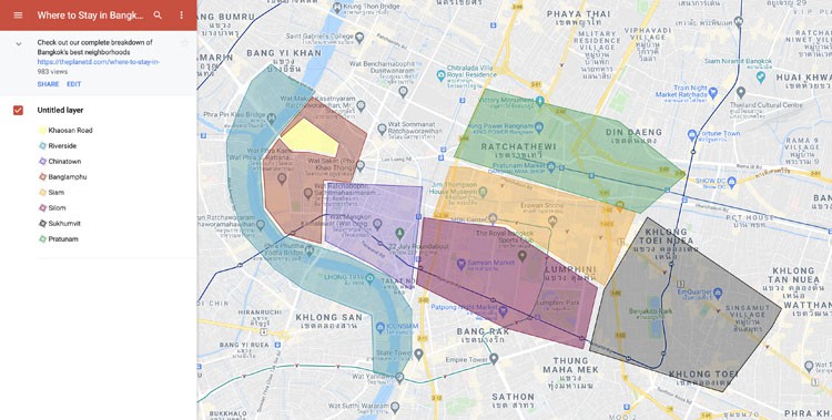 where to to stay in bangkok neighborhoods map
