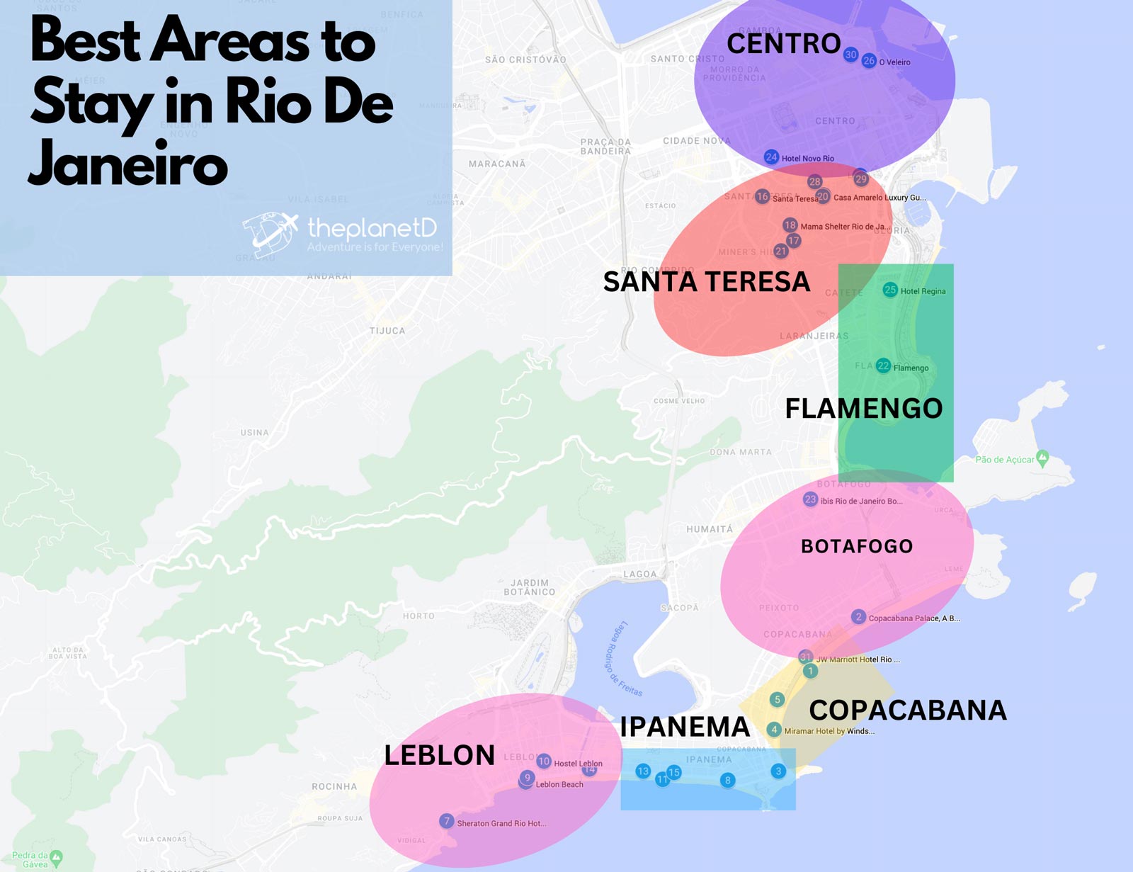 Where to Stay in Rio De Janeiro Best Areas Map