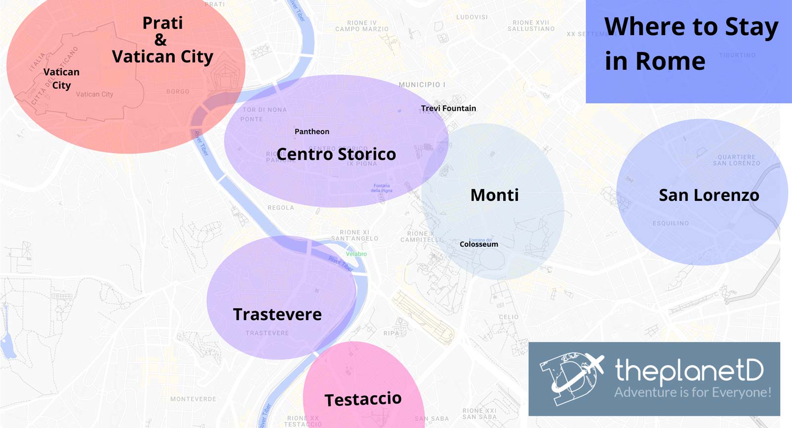 where to stay in rome map
