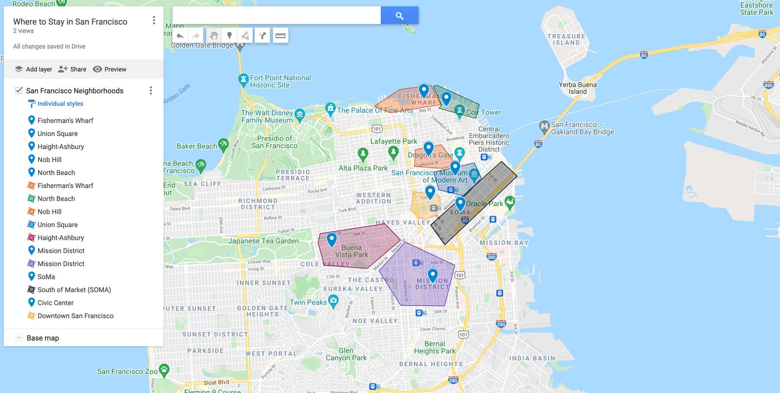 where to stay in san francisco map of neighborhoods