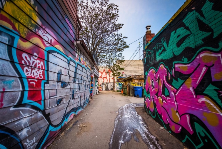 Graffiti Alley near near Queen Street in Toronto