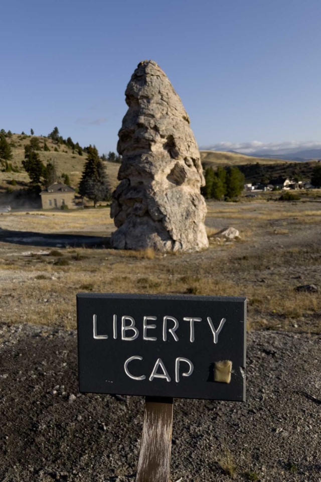 where to stay in yellowstone liberty cap at Mammoth Hot Springs