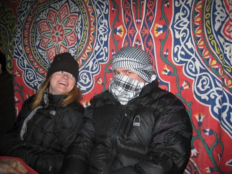 dave and deb at a bedouin camp in egypt