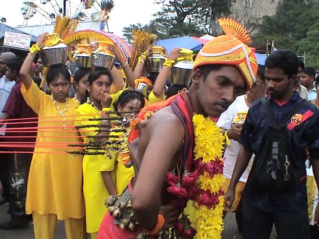 worshipper shows off at Malaysia's Thaipusam