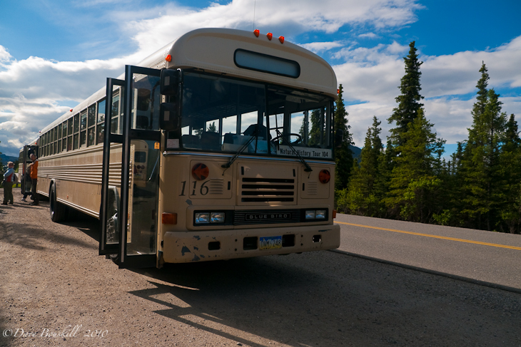 Alaska-Denali-National Park-Bus Bus in Denali NAtional Park, Alaska