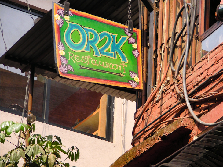 OR2K restaurant sign in Kathmandu